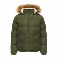 Soulcal Мъжко Пухено Яке 2 Zip Bubble Jacket Mens Хаки Мъжки якета и палта