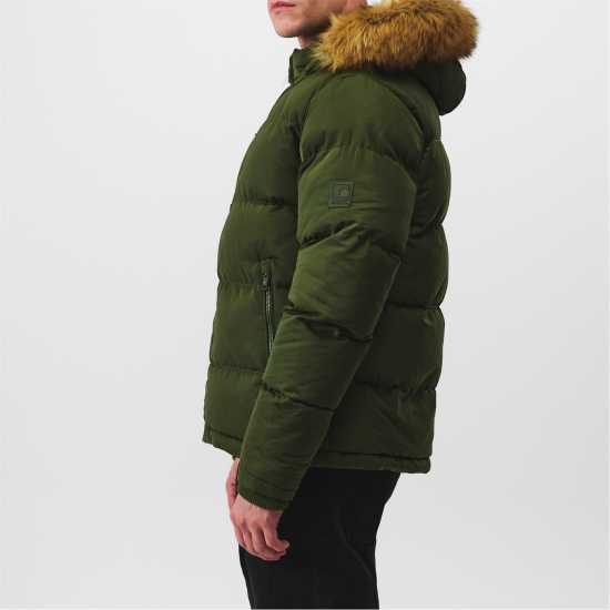 Soulcal Мъжко Пухено Яке 2 Zip Bubble Jacket Mens Хаки Мъжки якета и палта