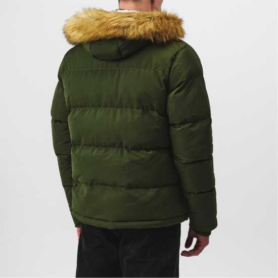 Soulcal Мъжко Пухено Яке 2 Zip Bubble Jacket Mens Хаки Мъжки якета и палта