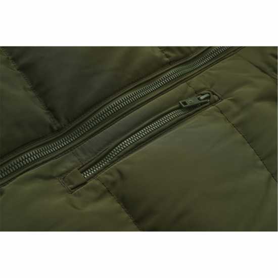 Soulcal Мъжко Пухено Яке 2 Zip Bubble Jacket Mens Хаки Мъжки якета и палта