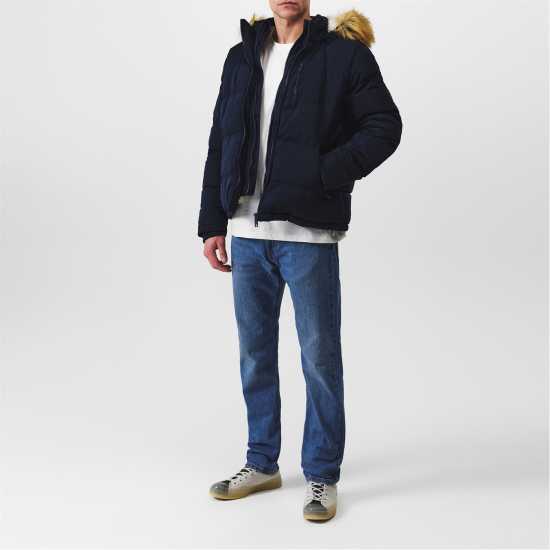 Soulcal Мъжко Пухено Яке 2 Zip Bubble Jacket Mens Морска синьо Мъжки якета и палта