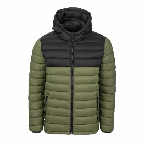 Soulcal Мъжко Яке С Качулка Micro Bubble Hooded Jacket Mens Khaki Мъжки якета и палта