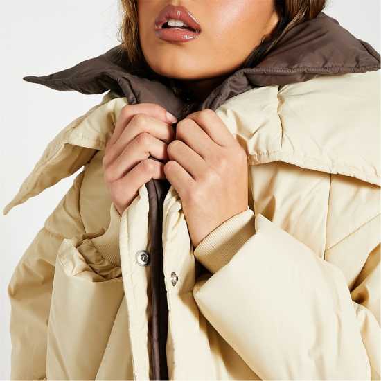 Contrast Double Layered Padded Coat  Дамски якета и палта