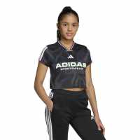 Adidas House Of Tiro Colors Of Football Crop T-Shirt Juniors Black/White Детски тениски и фланелки