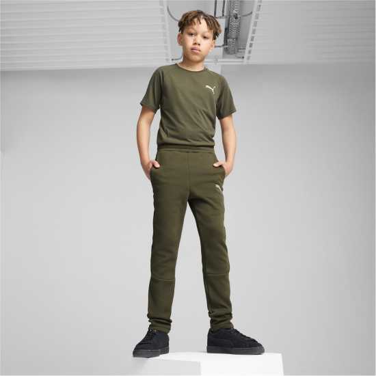 Puma Kids' Evostripe Closed Hem Jersey Joggers Тъмно маслиново Puma Kids' Evostripe Closed Hem Jersey Joggers Тъмно маслиново