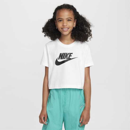 Nike Crop Futura Jn53 Бяло/Черно Детски тениски и фланелки