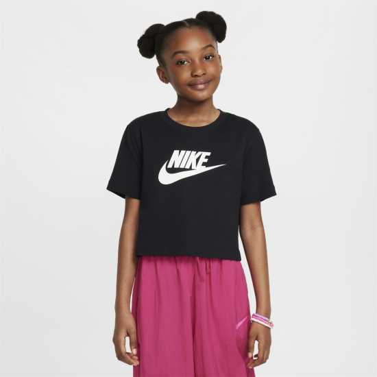 Детски тениски и фланелки Nike Crop Futura Jn53 Черно/Бяло Nike Crop Futura Jn53 Черно/Бяло Детски тениски и фланелки
