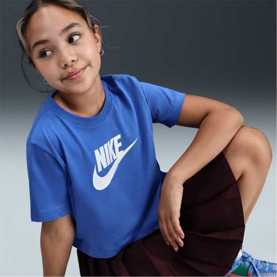 Nike Crop Futura Jn53 Blue Детски тениски и фланелки