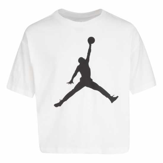Nike Air Jordan Jordan Jumpman Cropped T-Shirt Junior Girls Бяло LL JM Детски тениски и фланелки