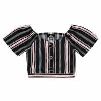 Sale Firetrap Crepe Shirt Junior Girls Jet Stripe Детски ризи