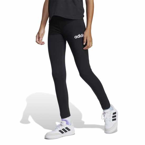 Adidas Клин Малки Момичета Essentials Linear Tights Junior Girls Черно/Бяло Детски клинове
