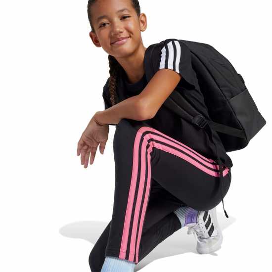 Adidas Girls Essentials 3-Stripes Leggings Черно/Розово Детски клинове