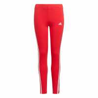 Adidas Girls Essentials 3-Stripes Leggings Red/White Детски клинове