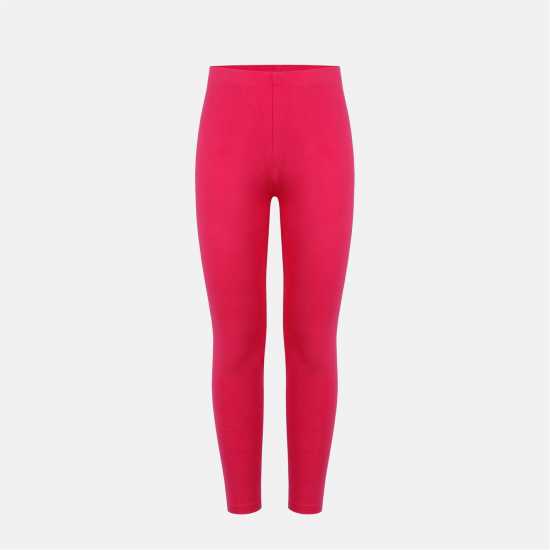 Miso Kids' Cotton Tummy Control Slim Fit Leggings Black/Pink 