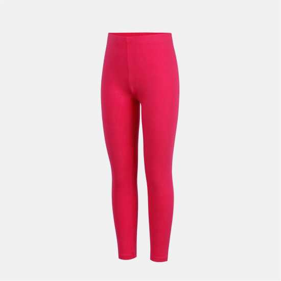 Miso Kids' Cotton Tummy Control Slim Fit Leggings Black/Pink 