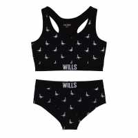 Jack Wills Cropped Bralette And Hipster Brief Set Juniors Black/White Детско бельо