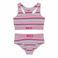 Jack Wills Kids Girls Cropped Bralette And Hipster Brief Set Pink Lady Детско бельо