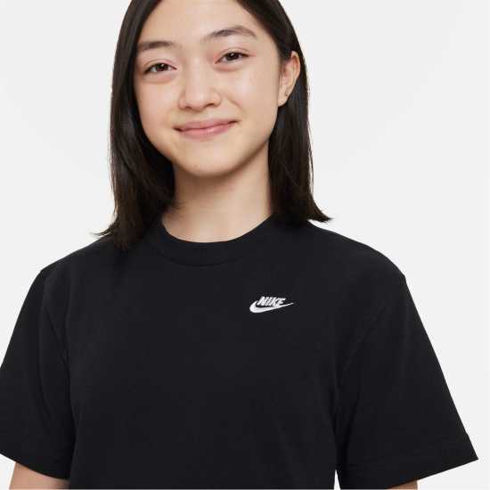 Nike Детска Рокля Sportswear T-Shirt Dress Junior Girls Black/White Детски поли и рокли