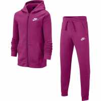 Sale Nike Sportswear Fleece Tracksuit Junior Girls Pink Детски полар
