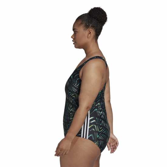 Adidas Souleaf Graphic 3-Stripes Swimsuit (Plus Size) Wom  Дамски бански