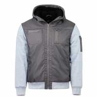 Fabric Hooded Fleece-Lined Jacket