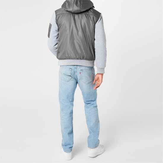 Fabric Hooded Fleece-Lined Jacket  Мъжки грейки