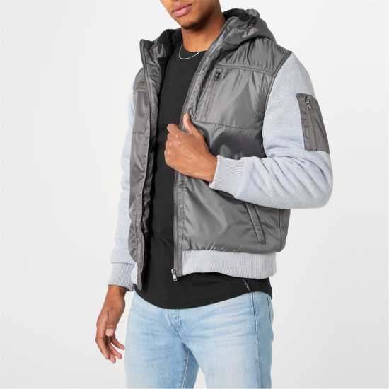 Fabric Fleece-Lined Jacket  