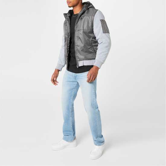 Fabric Fleece-Lined Jacket  