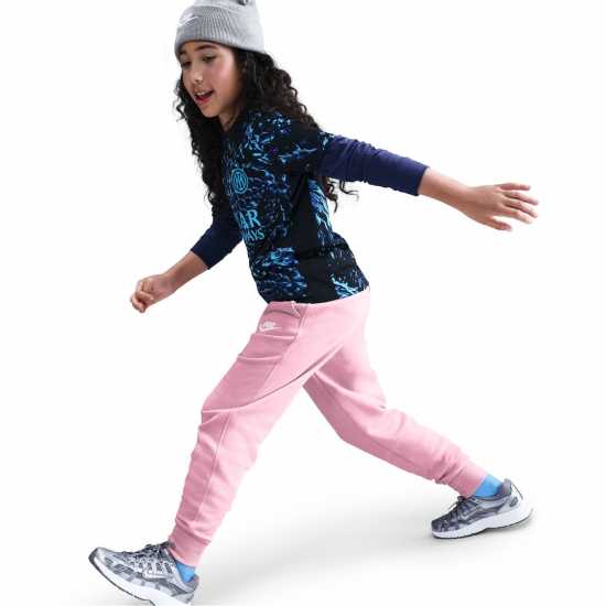 Nike Girls Fundamentals Fleece Jogging Bottoms Med Soft Pink 