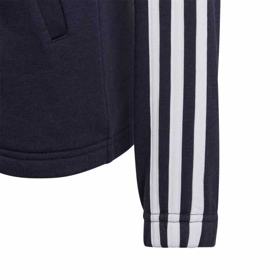 Adidas Спортно Горнище Girls 3-Stripes Zip Track Top Hoodie Navy/White Детски суитчъри и блузи с качулки