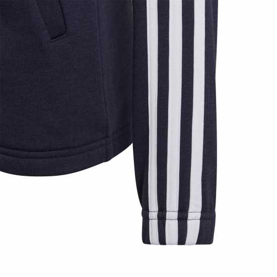 Adidas Спортно Горнище Essentials Girls 3-Stripes Zip Track Top Hoodie Морско синьо/Бяло Детски суитчъри и блузи с качулки