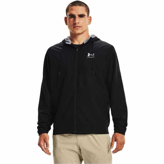 Under Armour Sportstyle Windbreaker Mens Triple Black Мъжки грейки