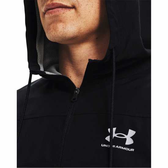 Under Armour Sportstyle Windbreaker Mens Triple Black Мъжки грейки