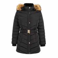 Firetrap Дамско Яке Belt Bubble Jacket Womens Black Дамски якета и палта