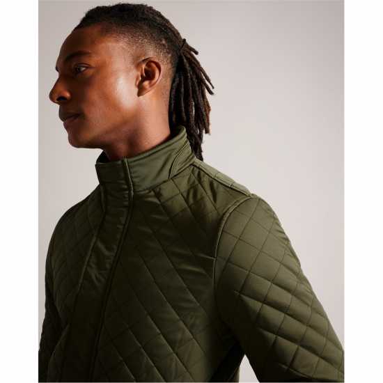 Ted Baker Ватирано Яке Men's Finnich Diamond Funnel Neck Long Sleeve Quilted Jacket  