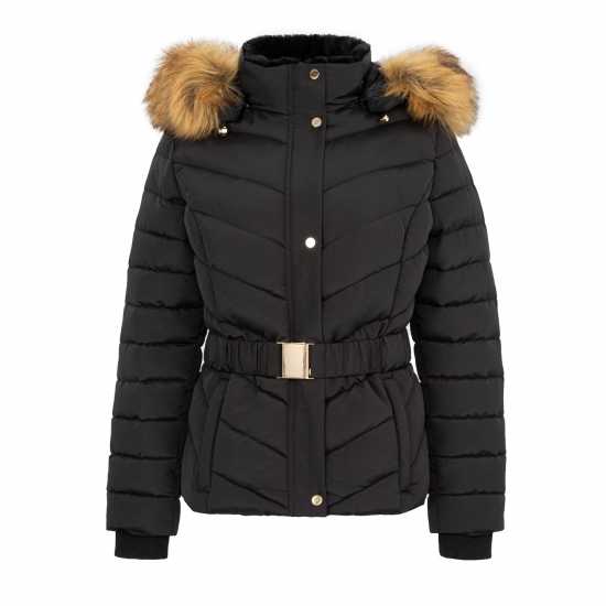 Firetrap Дамско Яке Belt Bubble Jacket Womens Черно Дамски якета и палта