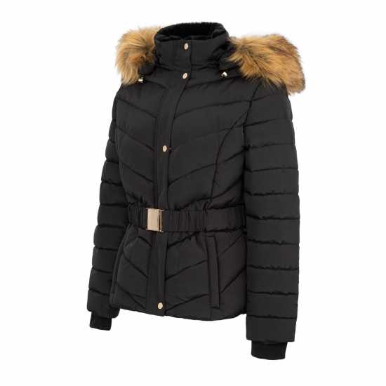 Firetrap Дамско Яке Belt Bubble Jacket Womens Черно Дамски якета и палта