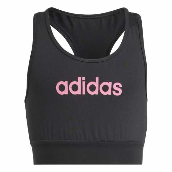 Adidas Essentials Linear Bra Girls Pink Adidas Essentials Linear Bra Girls Pink