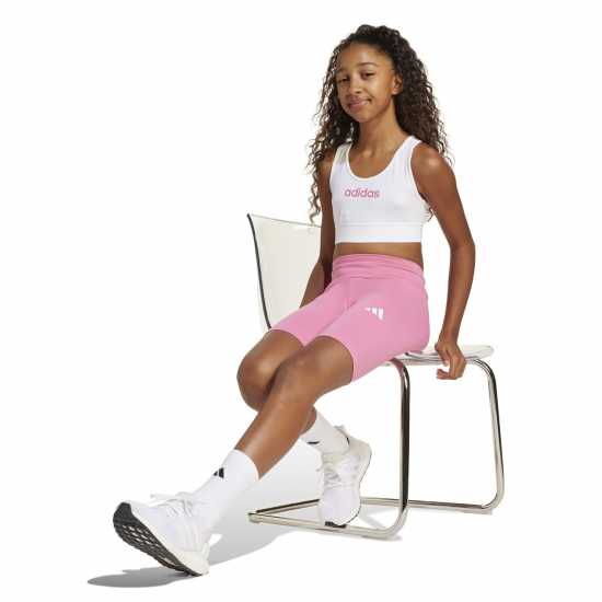 Adidas Essentials Linear Bra Girls Бяло/Черно Спортни сутиени