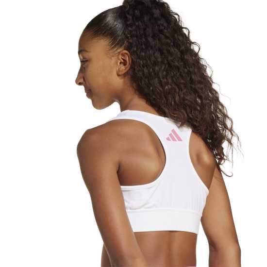 Adidas Essentials Linear Bra Girls Бяло/Черно Спортни сутиени