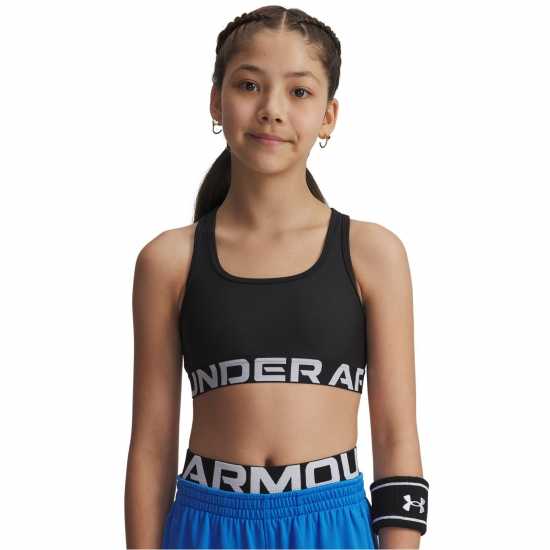 Under Armour Armour Ua Crossback Sports Bra Girls' Черно/Бяло 