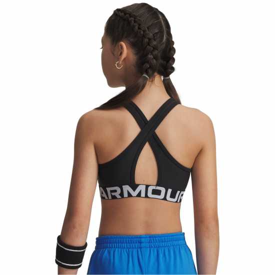 Under Armour Armour Ua Crossback Sports Bra Girls' Черно/Бяло 