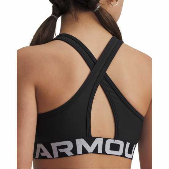 Under Armour Armour Ua Crossback Sports Bra Girls' Черно/Бяло 