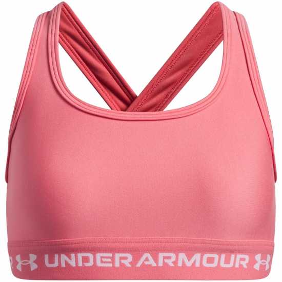 Under Armour Ua Crossback Sports Bra Girls' Pink/White Under Armour Ua Crossback Sports Bra Girls' Pink/White