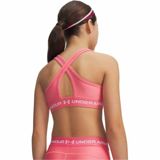Under Armour Ua Crossback Sports Bra Girls' Pink/White Under Armour Ua Crossback Sports Bra Girls' Pink/White