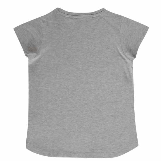 La Gear Тениска Момичета V Neck T Shirt Junior Girls Grey Marl - Детски тениски и фланелки