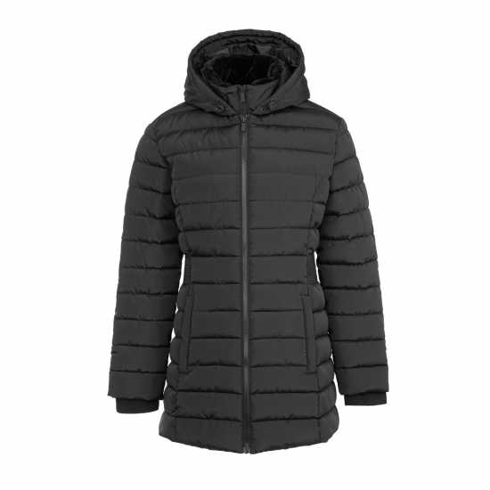 Firetrap Women's Hooded Mid-Length Long Sleeve Short Puffer Jacket  