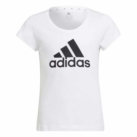Adidas Girls Essentials Linear T-Shirt Wht/Blk BOS Детски тениски и фланелки