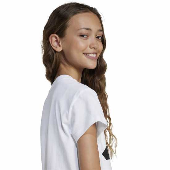 Детски тениски и фланелки Adidas Girls Essentials Linear T-Shirt Бяло/Черно BOS Adidas Girls Essentials Linear T-Shirt Бяло/Черно BOS Детски тениски и фланелки