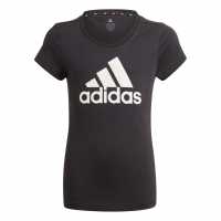 Sale Adidas Girls Essentials Linear T-Shirt Black Детски тениски и фланелки